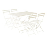 Naterial Flora II Origami Bistro Set With 4 Chairs - Cream